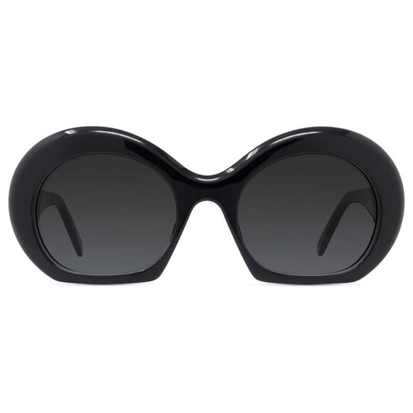New LOEWE New Branding Signature Black Round LW40077F 01B Sunglasses Women - Picture 2 of 3